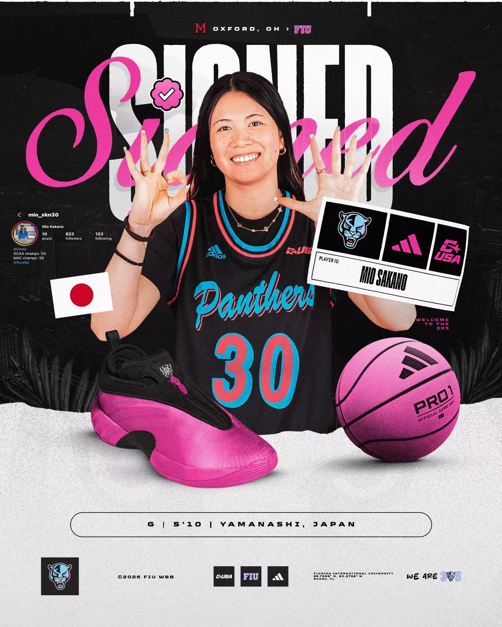 Mio Sakano, Basketball, Florida International University